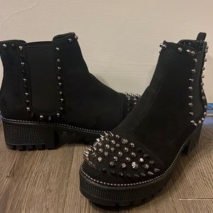 Black Studded Booties